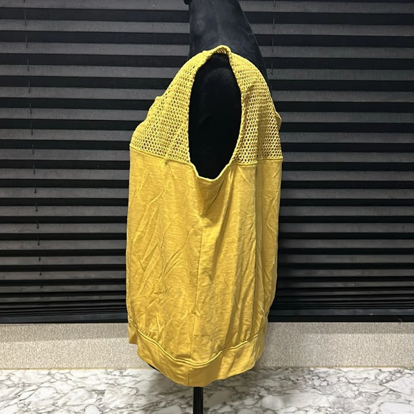 Prana Women Abbott Pass Mustard Yellow Square Neck Crocheted Top Tank Large NWT - Picture 5 of 10